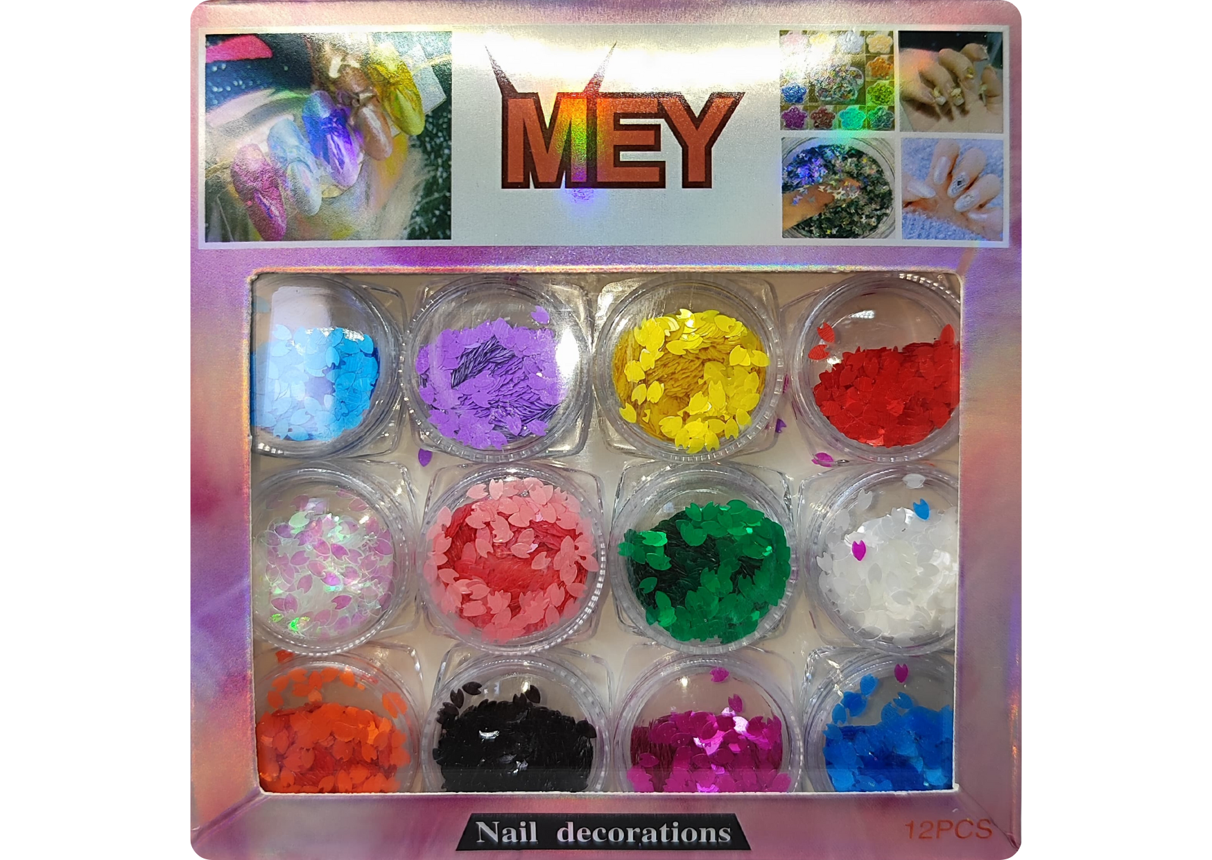 MB - KIT C/ 12 POTES DE DECORACAO DE UNHAS