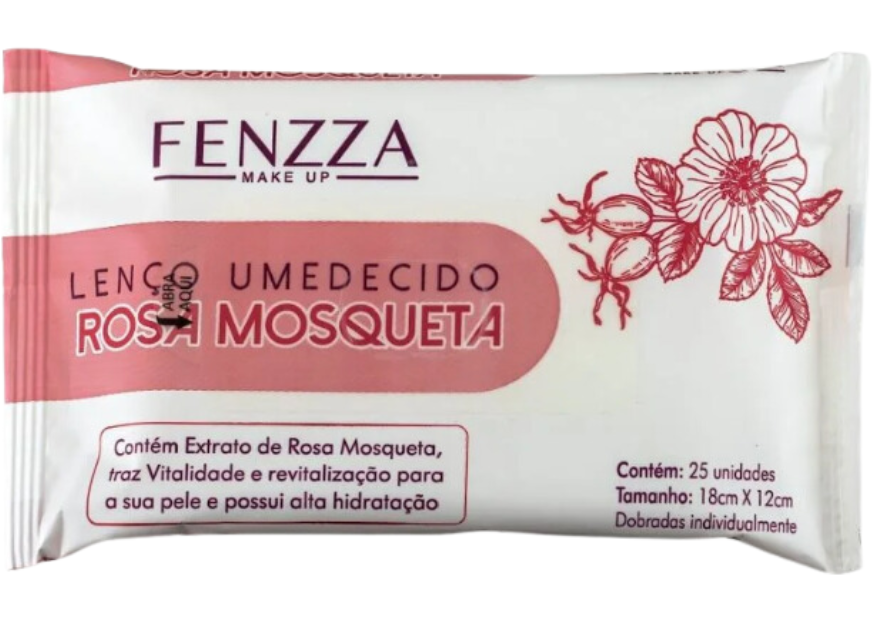 MK - LENÇO UMIDECIDO ROSA MOSQUETA 25UN F...