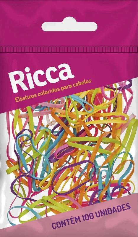 ELASTICOS COLORIDOS 100 C/ 100 UN - RICCA