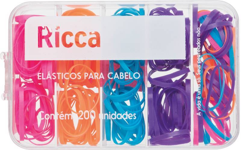 ELASTICOS COLORIDOS 200PCS COM CASE RICCA