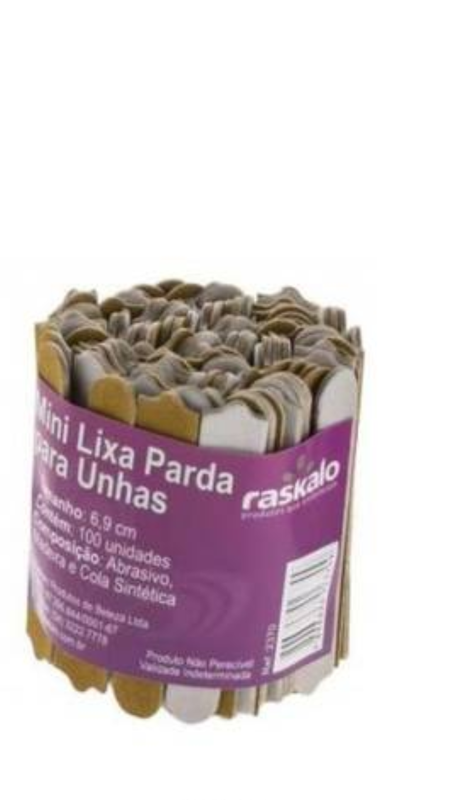 LIXA MINI PARDA C/ 100 UN - RASKALO